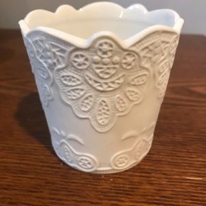 Vintage Claire Burke White Ceramic Planter Embossed Design